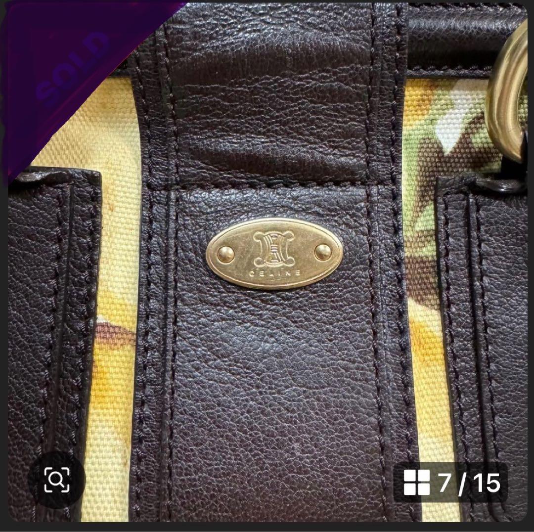 【激レア】　セリーヌ　ハンドバッグ　レザー　キャンバス　CELINE