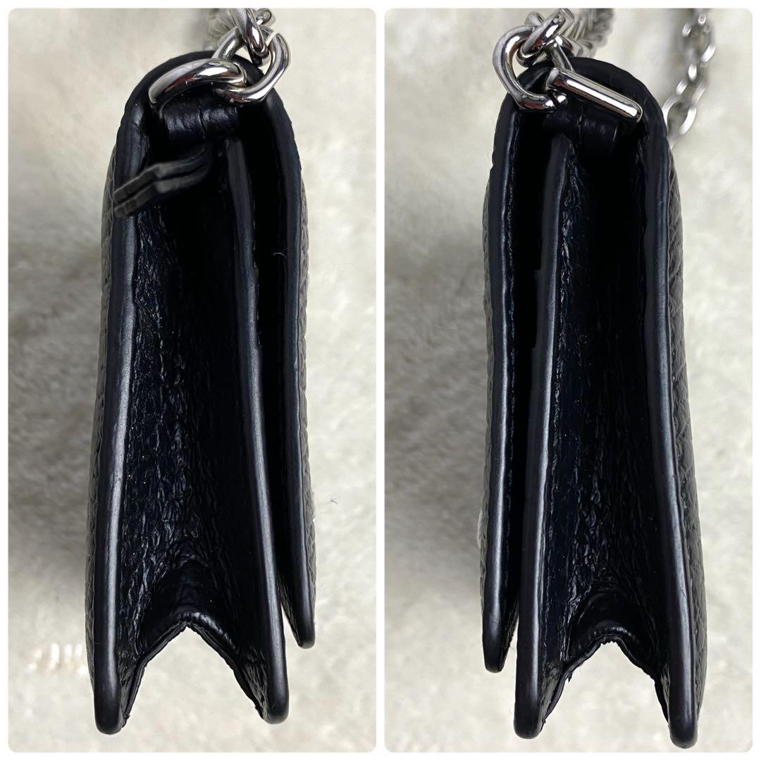 【極美品☆最高級】メゾンマルジェラ チェーンウォレット ブラック 4ステッチ