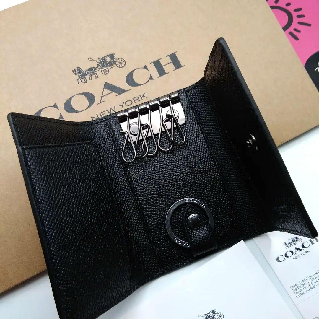 新品 COACH キーケース キーリング メンズ コーチ キーケース メンズ