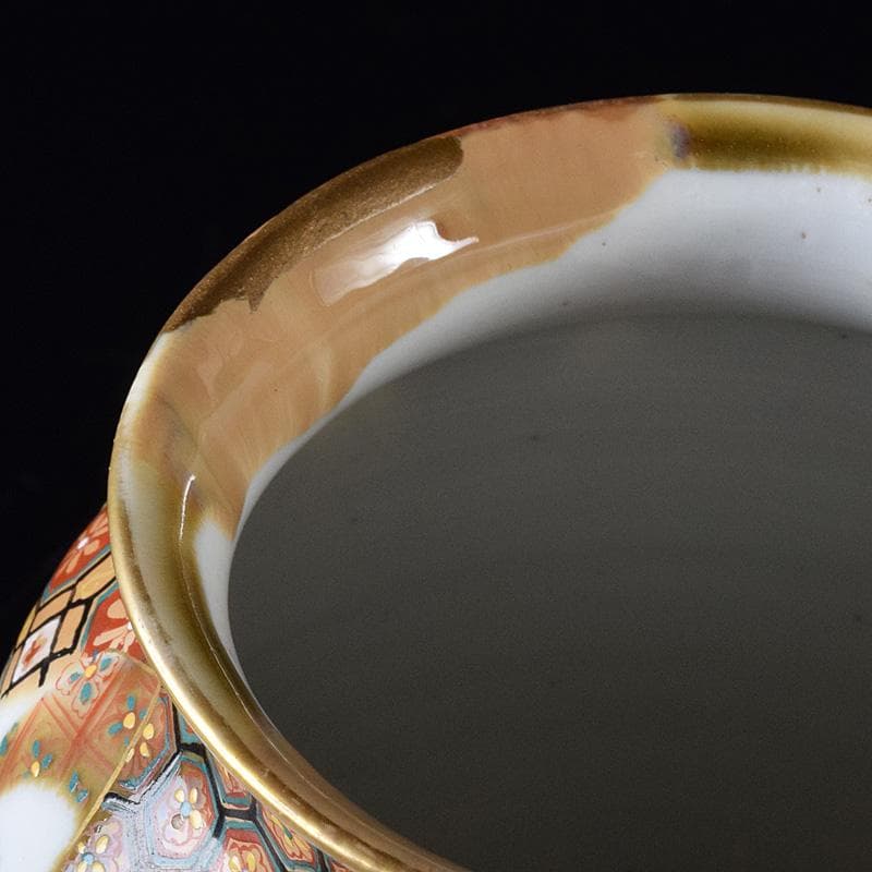 九谷焼 古九谷 色絵金彩 山水人物文瓶 V R8111 - メルカリ