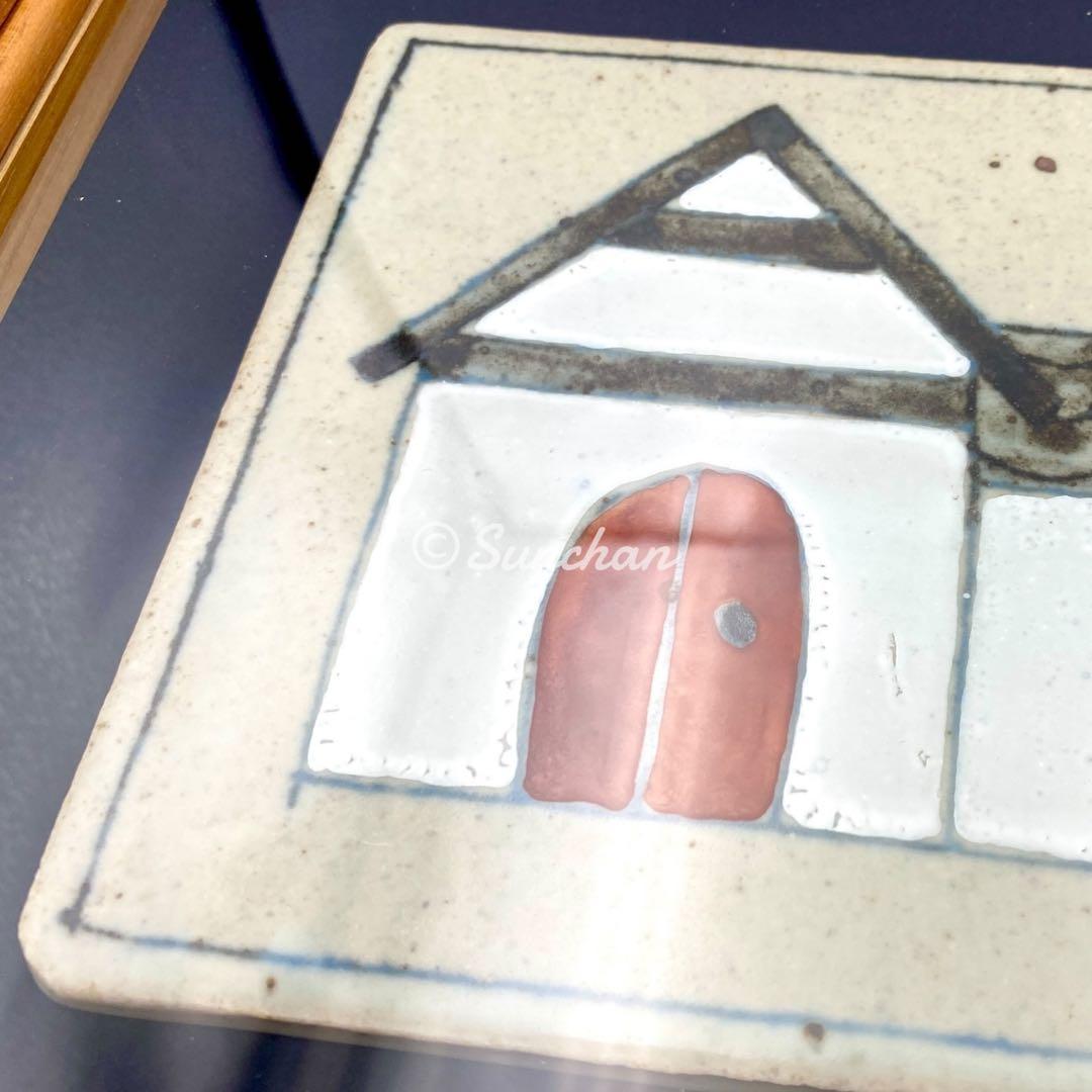 アンティークタイルアート 木製額装品 ヴィンテージ ヨーロッパ