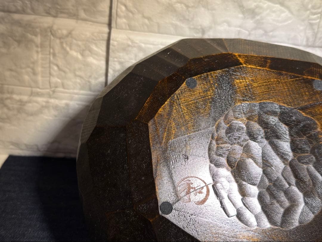 稀少★老松 古材 刳り貫き 楕円盆 煎茶道具 詫び寂 銘入り 33cm 職人技