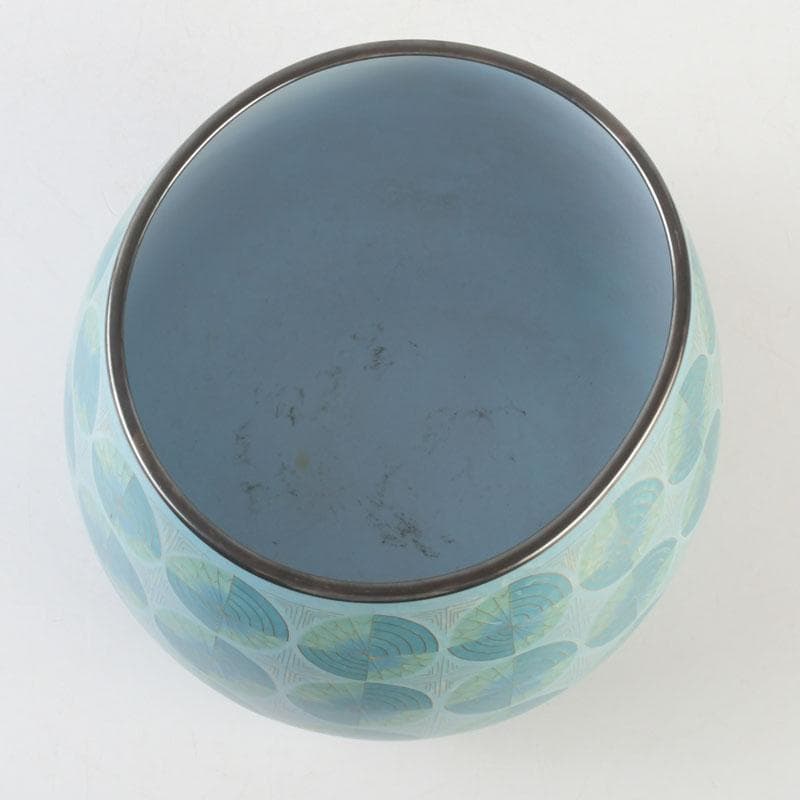 七宝焼　有線七宝　米澤慧聿子作　花器　壷　D　9714