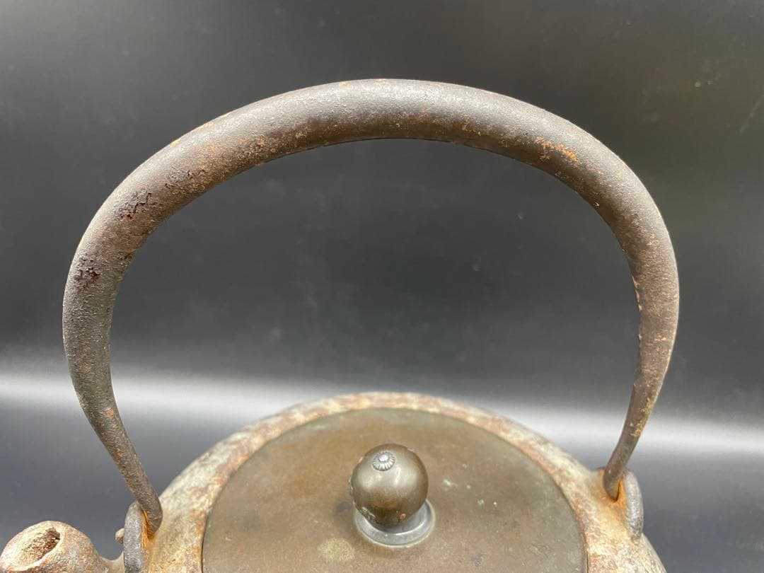 経年品】雲色銅造 京鉄瓶 象眼 取手象眼 銀象眼 象嵌 岩肌 急須 - メルカリ