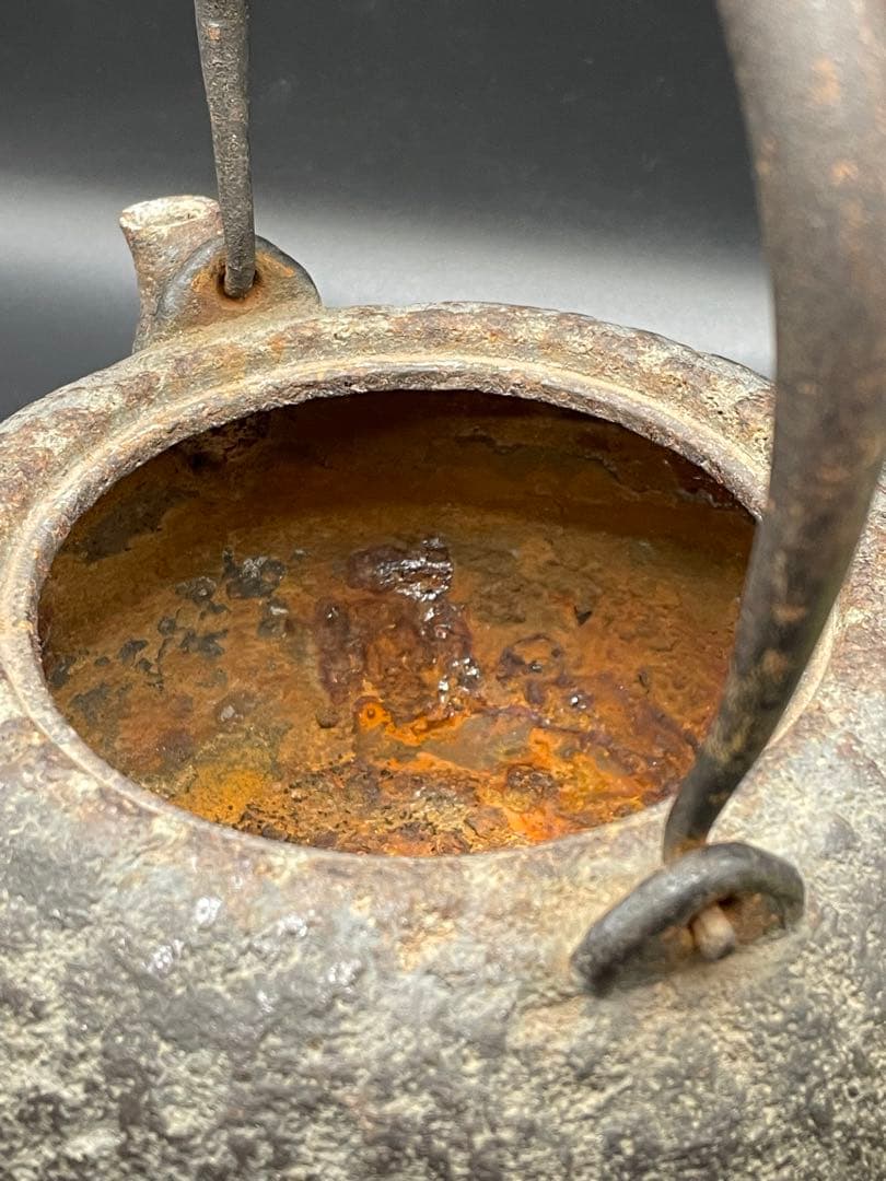 経年品】雲色銅造 京鉄瓶 象眼 取手象眼 銀象眼 象嵌 岩肌 急須 - メルカリ