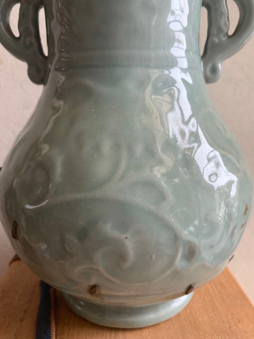 中国明時代早期青磁花瓶