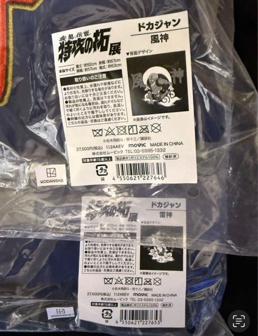疾風伝説 特攻の拓展 風神 雷神 ドカジャン 2着セット