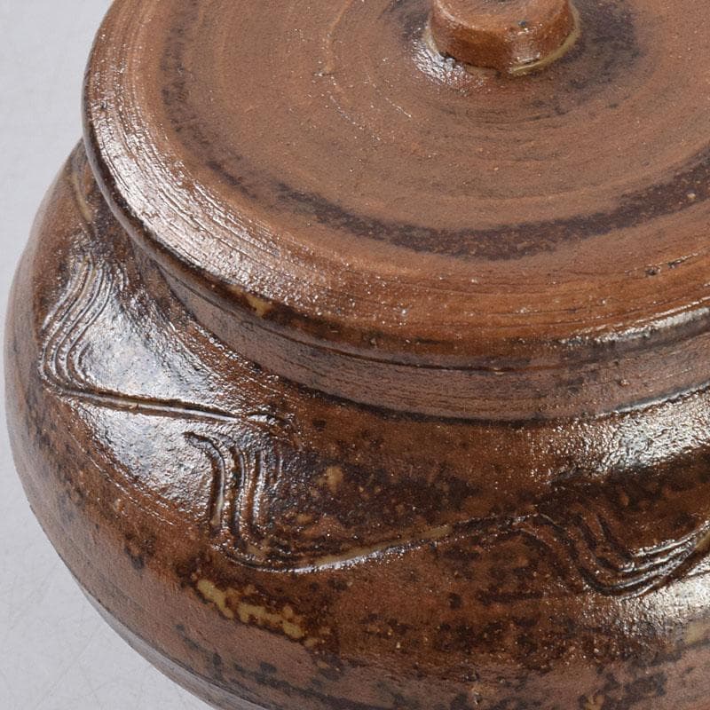 茶道具 瀬戸焼 南山窯 田沼起八郎作 渋紙手 茶入 仕覆付 共