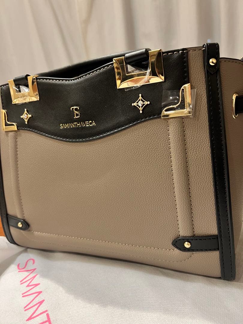 【新品未使用】SAMANTHAVEGA ハンドバッグ　ベージュ・黒