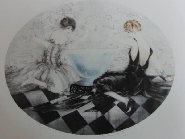 ルイ・イカール限定版・アールデコ/からかい/版上サイン、希少な額装用