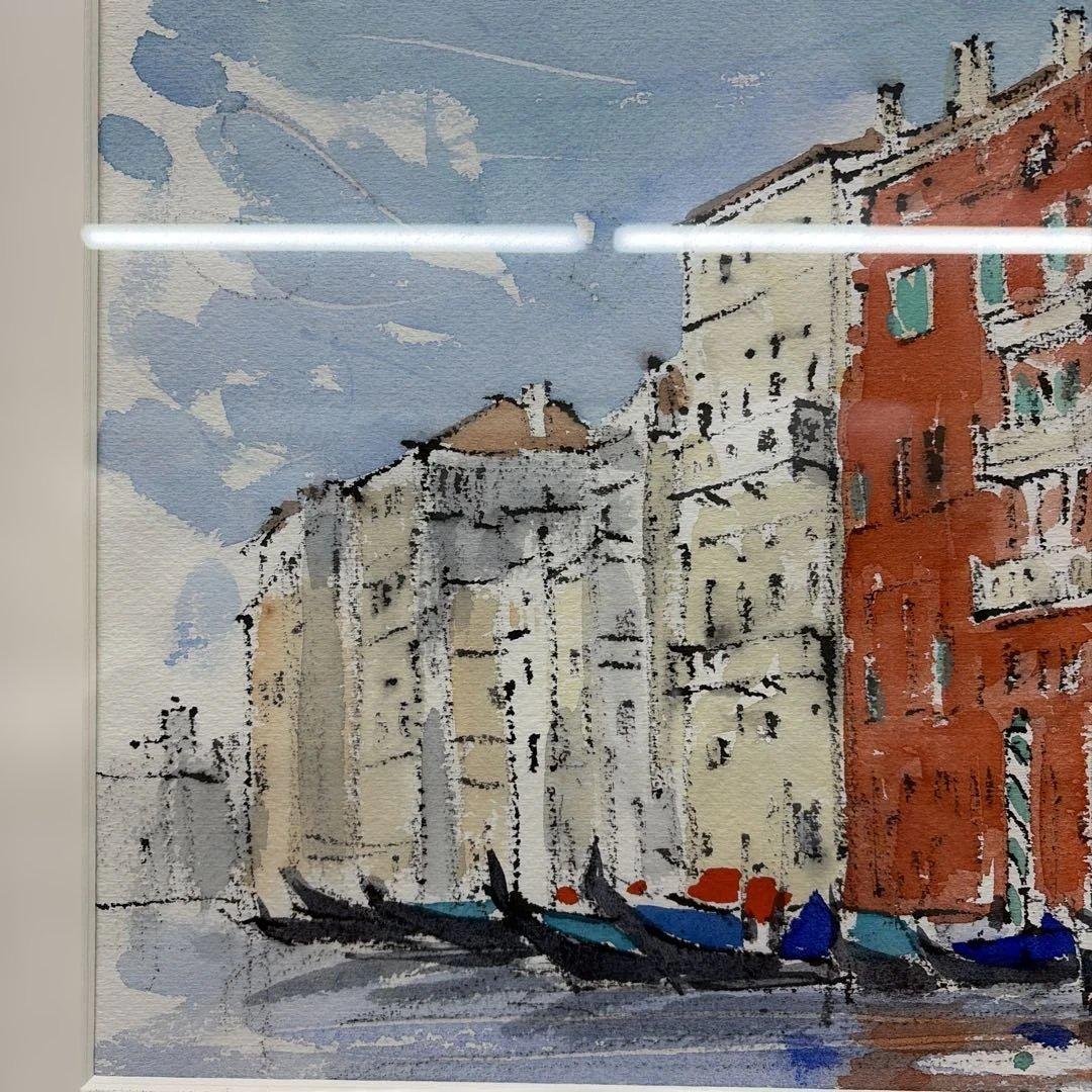 水彩画 風景画 額装済み　ベネチア