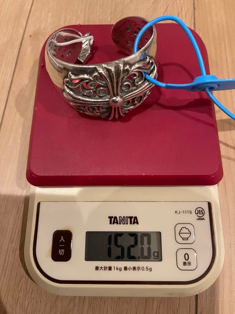 ぼぶゆう　クロムハーツ　フローラルクロス　ワイドカフ　鑑定証明書付き