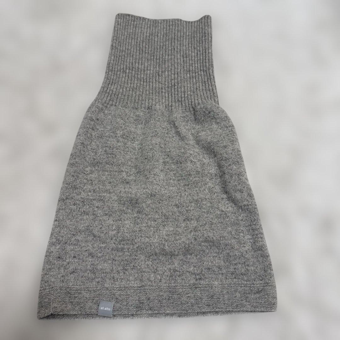 日本製　カシミヤ100％ リブスヌード elalto（エルアルト) GREY