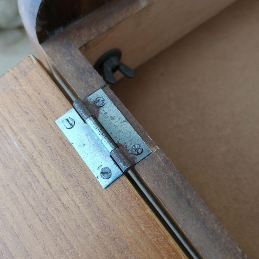 ヴィンテージ　収納付ミシン椅子 スツール 置物台 小物入れ 木製 昭和レトロ