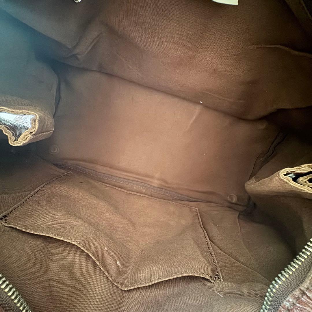 トリココムデギャルソン　ハンドバッグ　ブラウン　茶色　レザー