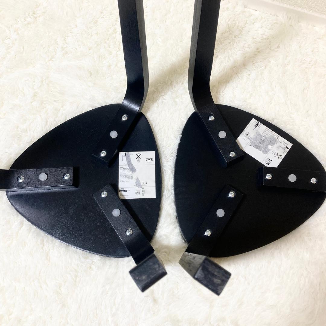 IKEA KYRRE シルレ スツール 2脚セット 木製 北欧 3本脚 三角 黒