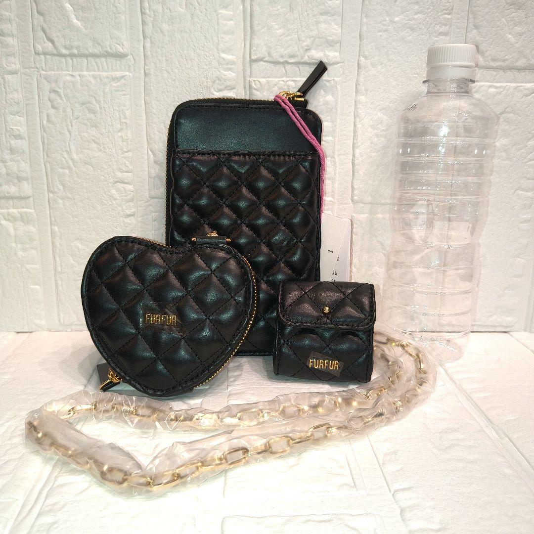 ✨新品 FURFUR キルティング3SETマルチショルダー ブラック タグ付き