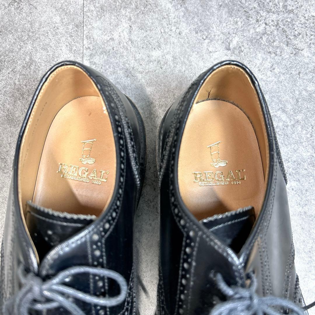 極美品【REGAL】ビジネスシューズ/JU17/メダリオン/ウイングチップ/革靴