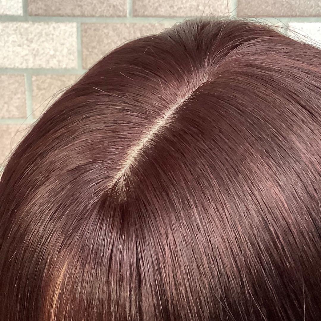 人毛100% 医療用 フルウィッグ ウィッグ ダークブラウンショート ストレート