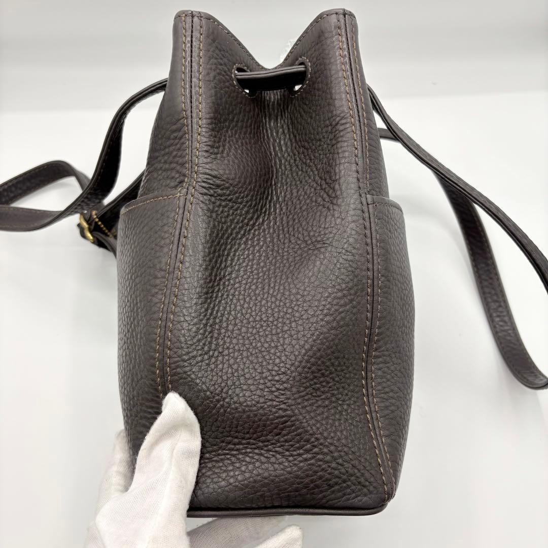 【美品】オールドコーチ ショルダーバッグ オールレザー 本革 しぼ革 シボ革 茶