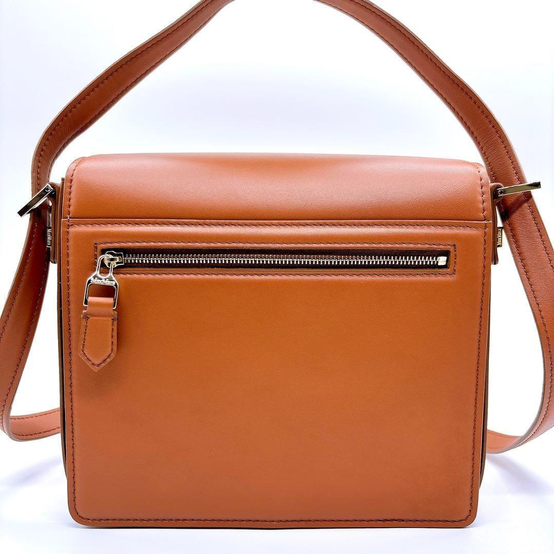 【定価18万円✨】マックスマーラ カーフレザー ショルダーバッグ スクエア 美品