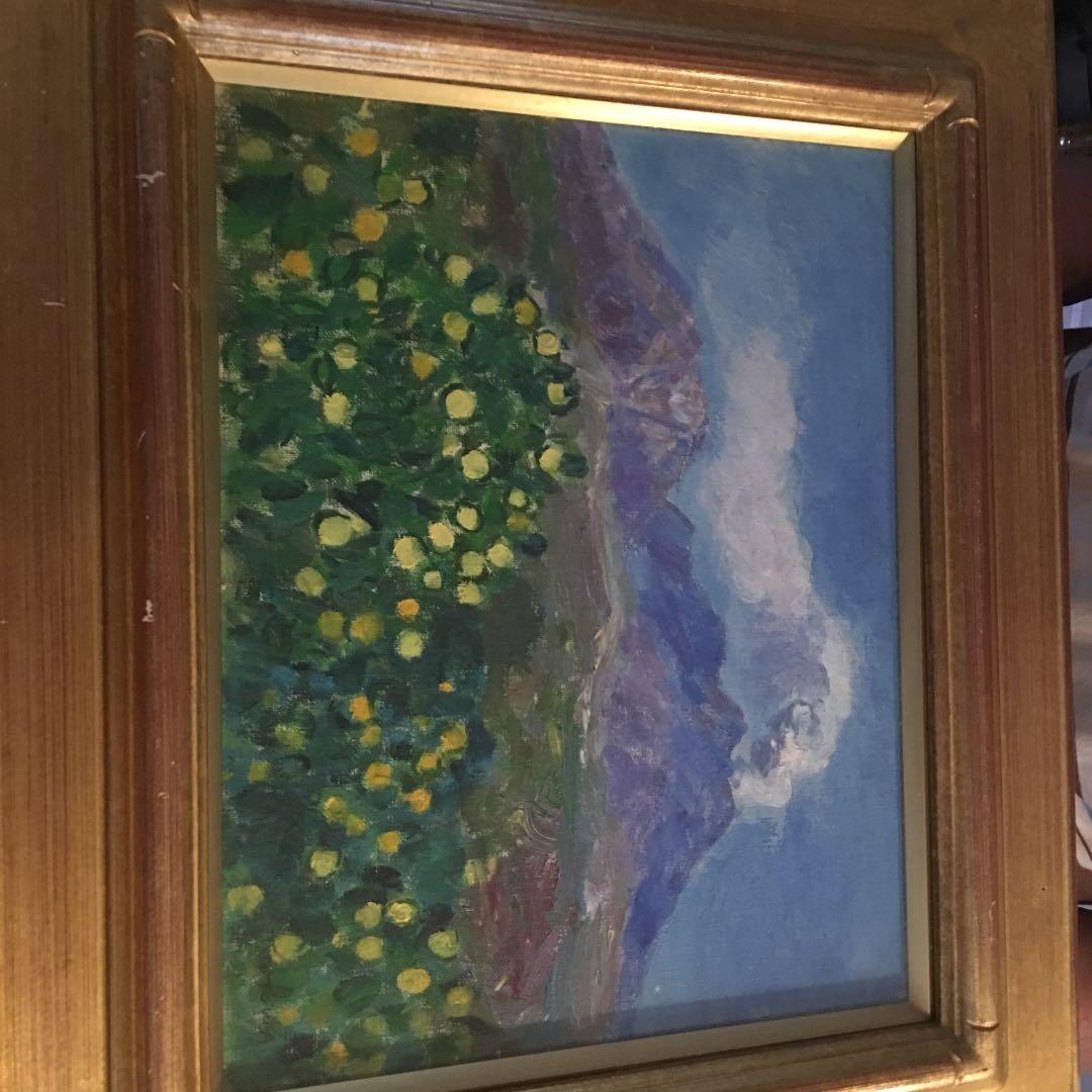 絵画 音羽秀也画伯 夏みかんのある桜島　#桜島