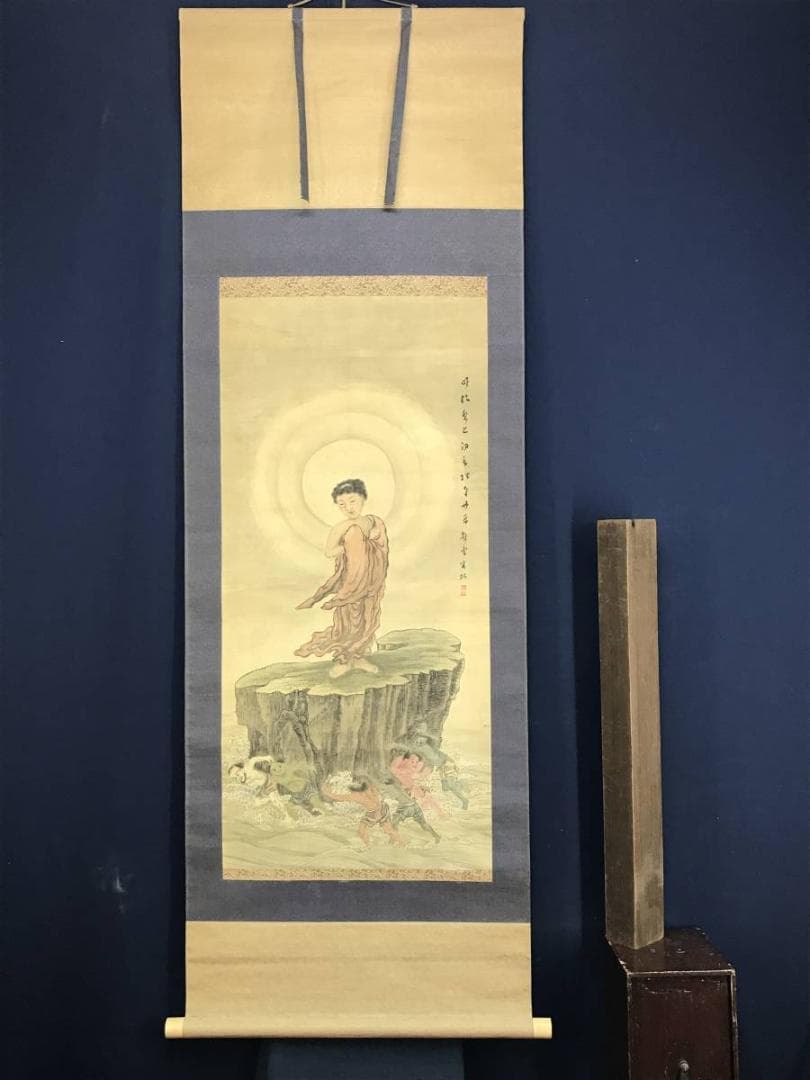 作者不詳/釈迦図/シャカ図/仏事掛/人物図/掛軸/名家伝来/AE-137