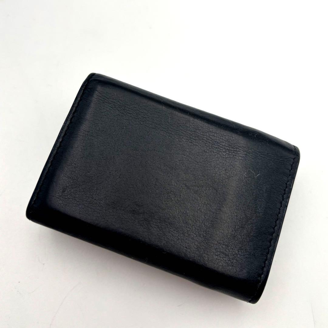 サンローラン　三つ折り　カサンドラ　ブラック　レザー　YSL ゴールド金具