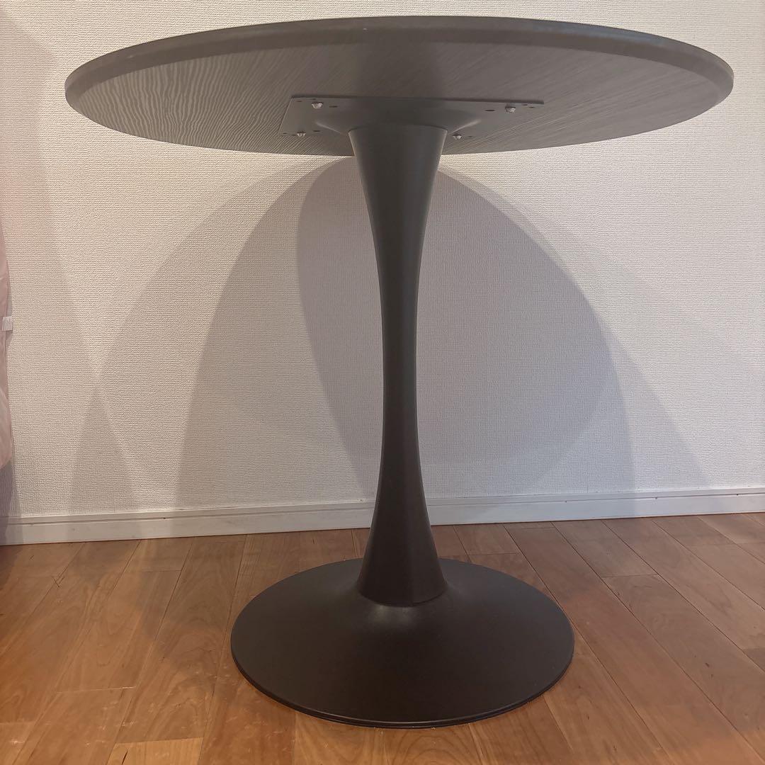 送料込　美品　ダイニングテーブル 丸テーブル ウォルナット柄