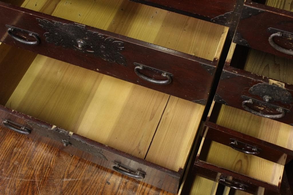 明治時代！最上地方の衣装箪笥 丸金具 時代箪笥/古民家/チェスト/収納/無垢