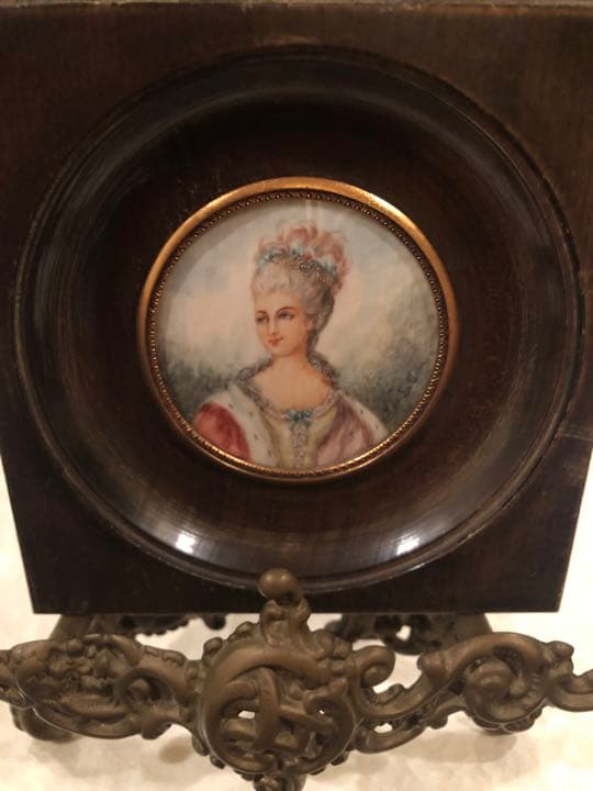 フランス アンティーク ミニアチュール額装品【マリーアントワネット