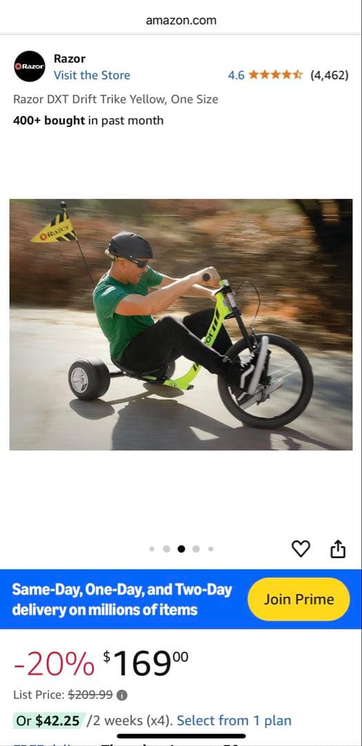 ち*こ様 ドリフトトライク Razor DXT Drift Trike イエロー - メルカリ