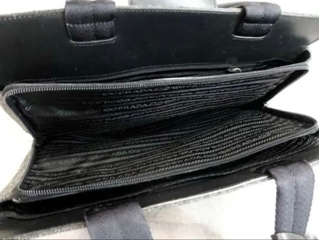 ♥*】様 超美品　PRADA プラダ　三角ロゴ　ウール カーフ レザー 本革　ハ