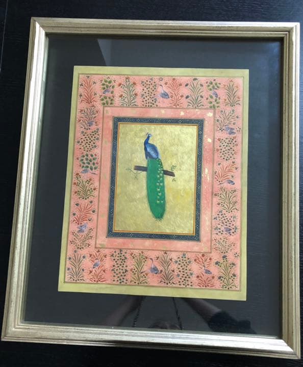 インド 細密画 ミニアチュール 孔雀 クジャク