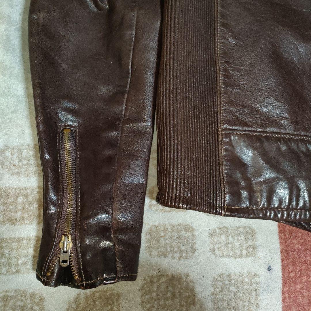 レアモデルSchottシングルライダースヴィンテージ濃茶36 ダメなら