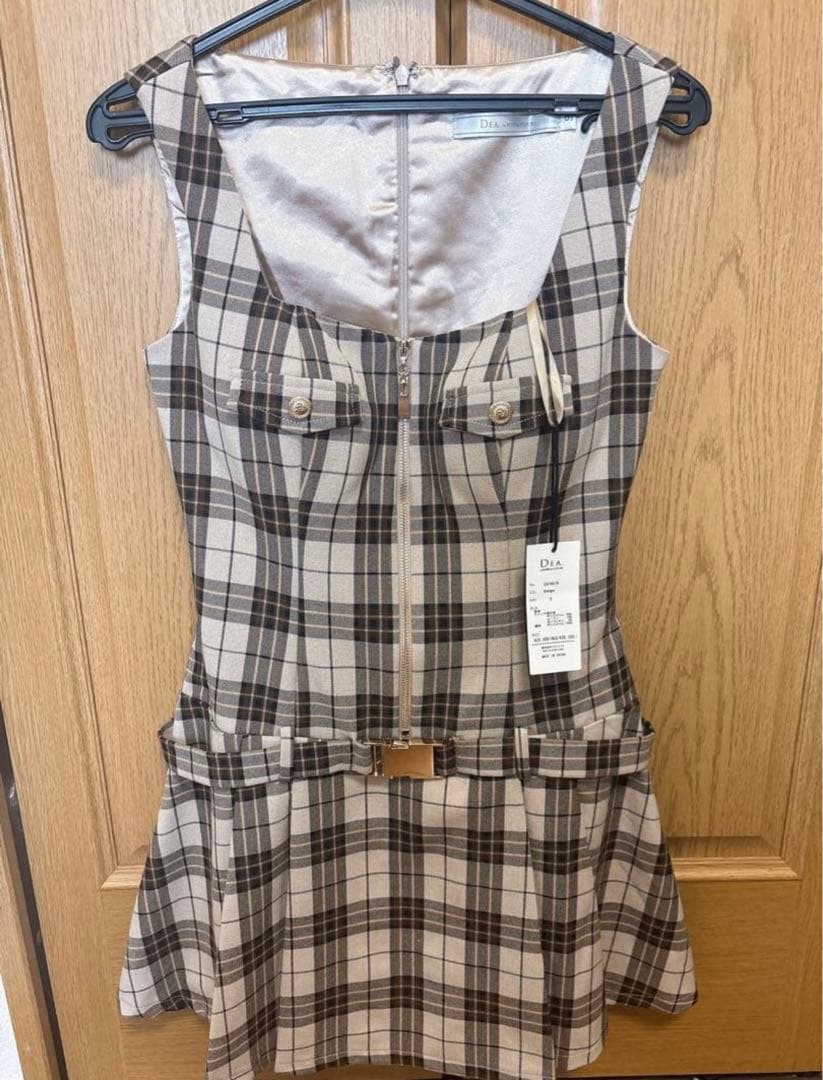 DEA. チェック柄タイトドレス S