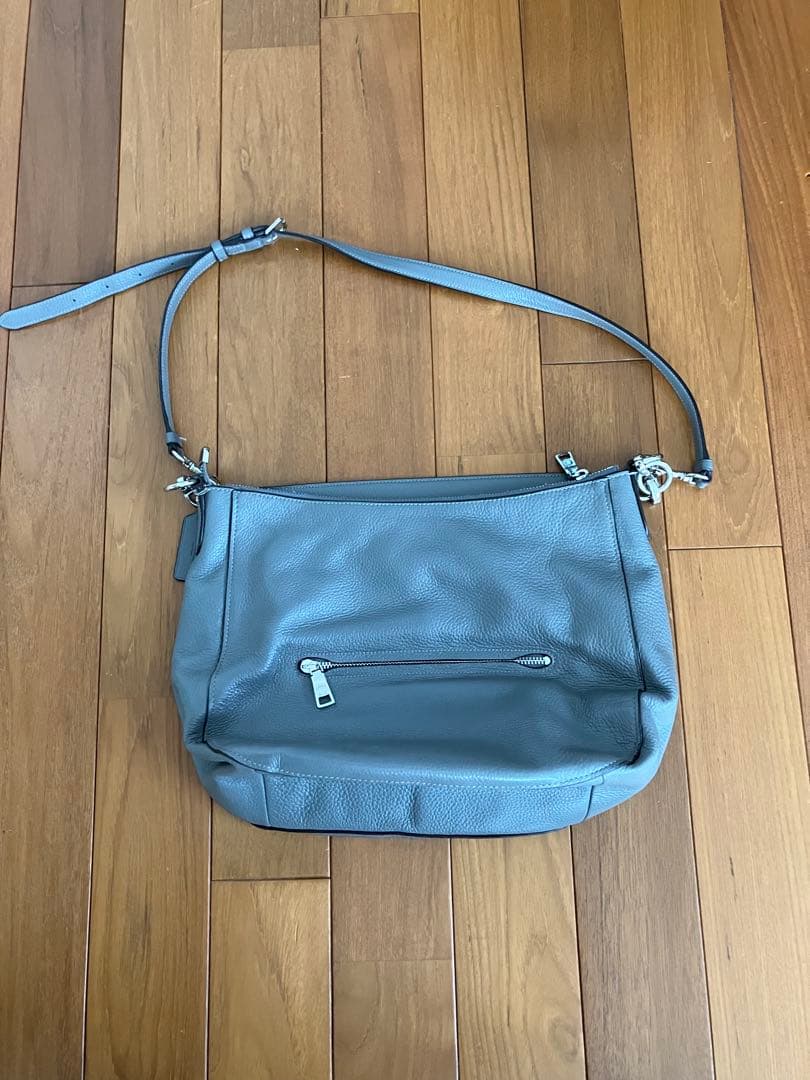 coachグレー レザー2wayショルダーバッグ