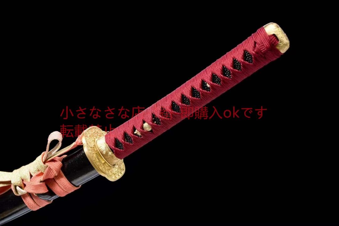 26寸銅装鋒鋼超鏡面武士刀『鏡面紅武士』 古兵器 武具 刀装具 日本刀  居合刀