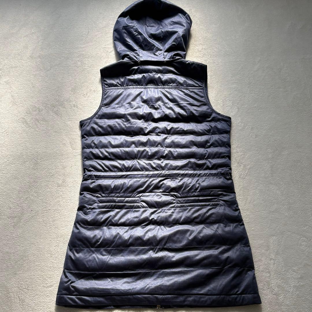 ランバンスポール 中綿ワンピース ネイビー ノースリーブ フード取外し可 40