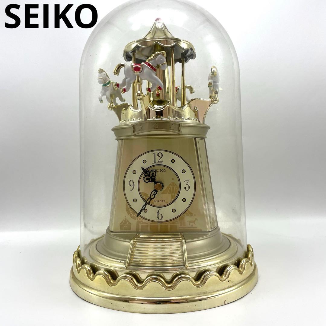 SEIKO メリーゴーランド 置き時計 レトロ ゴールド - メルカリ