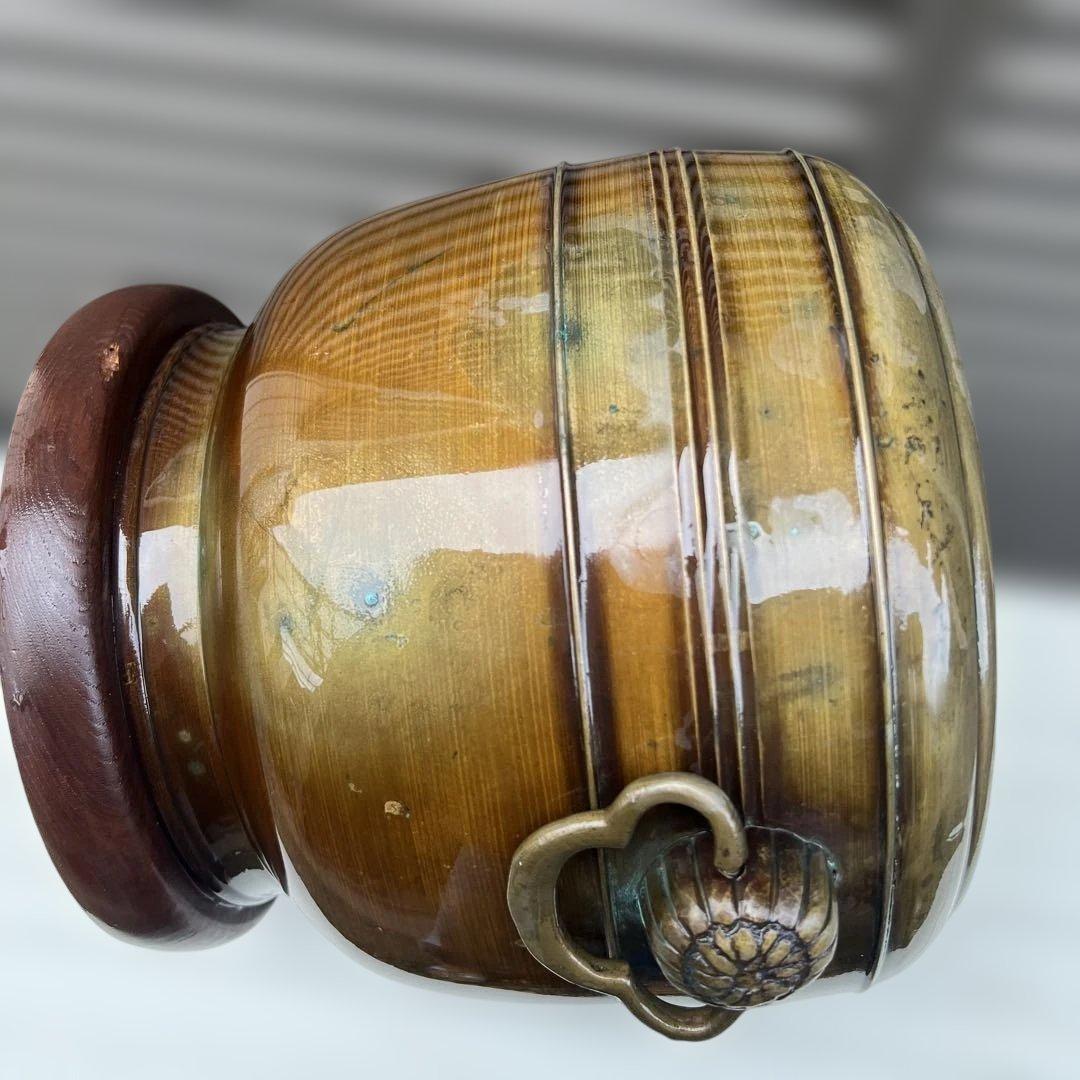 アンティーク雑貨 骨董 大正昭和初期 銅火鉢 高さ約240mm