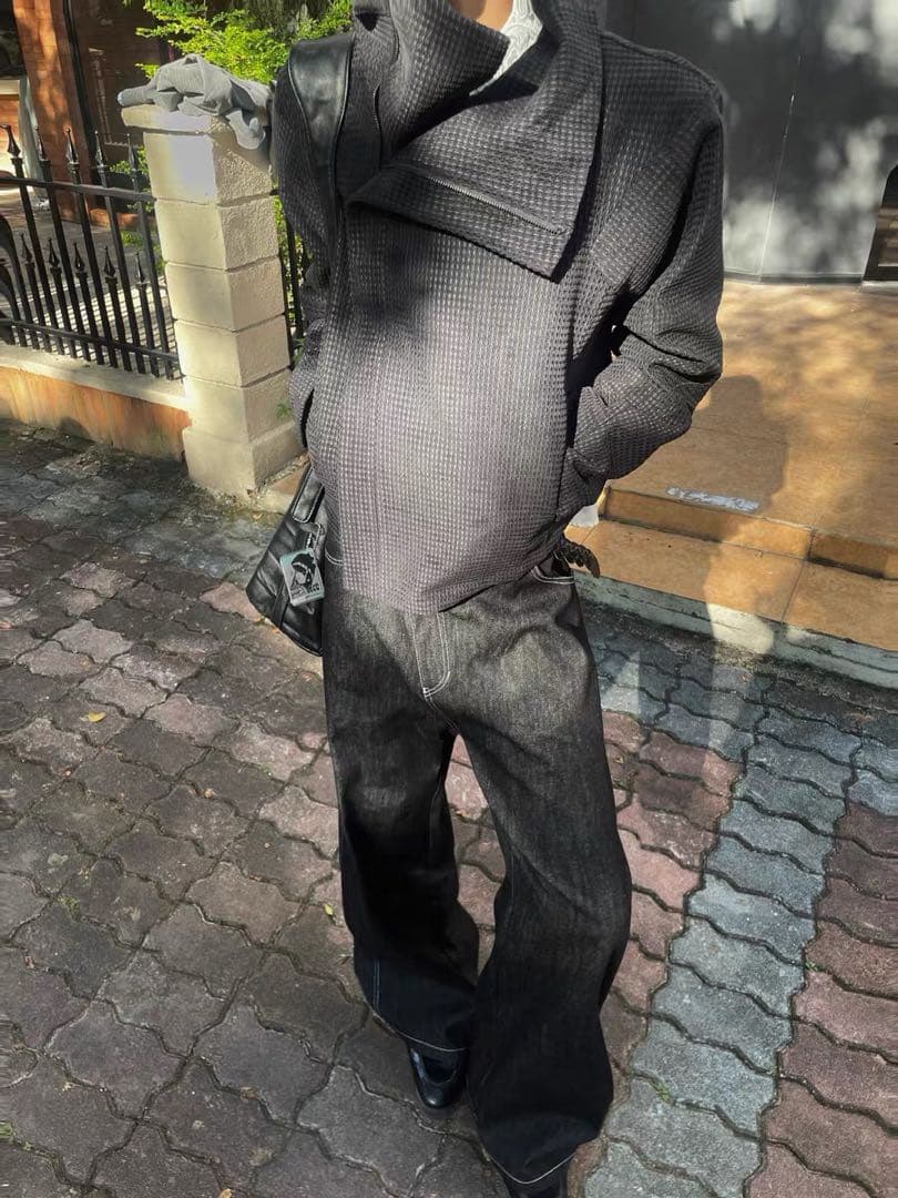 JCAESAR ZIPPER-JACKET WITH H斜めジップジャケット短丈 - メルカリ