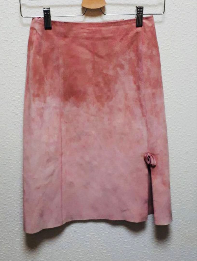 ✨GUCCIグッチ✨ピンクレザースカート　バックスキン38