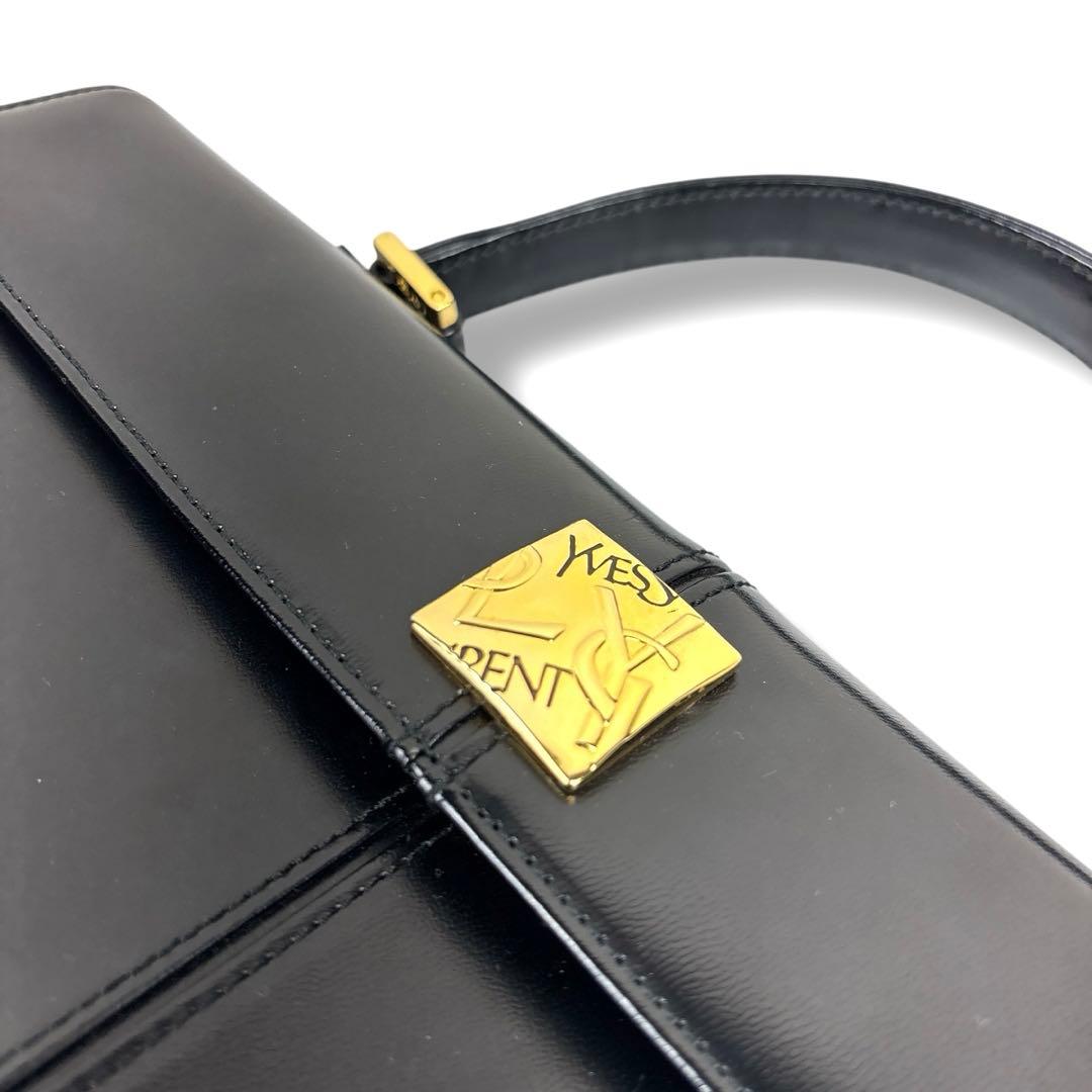極美品 イブサンローラン カサンドラ ハンドバック レザー ロゴ YSL 黒