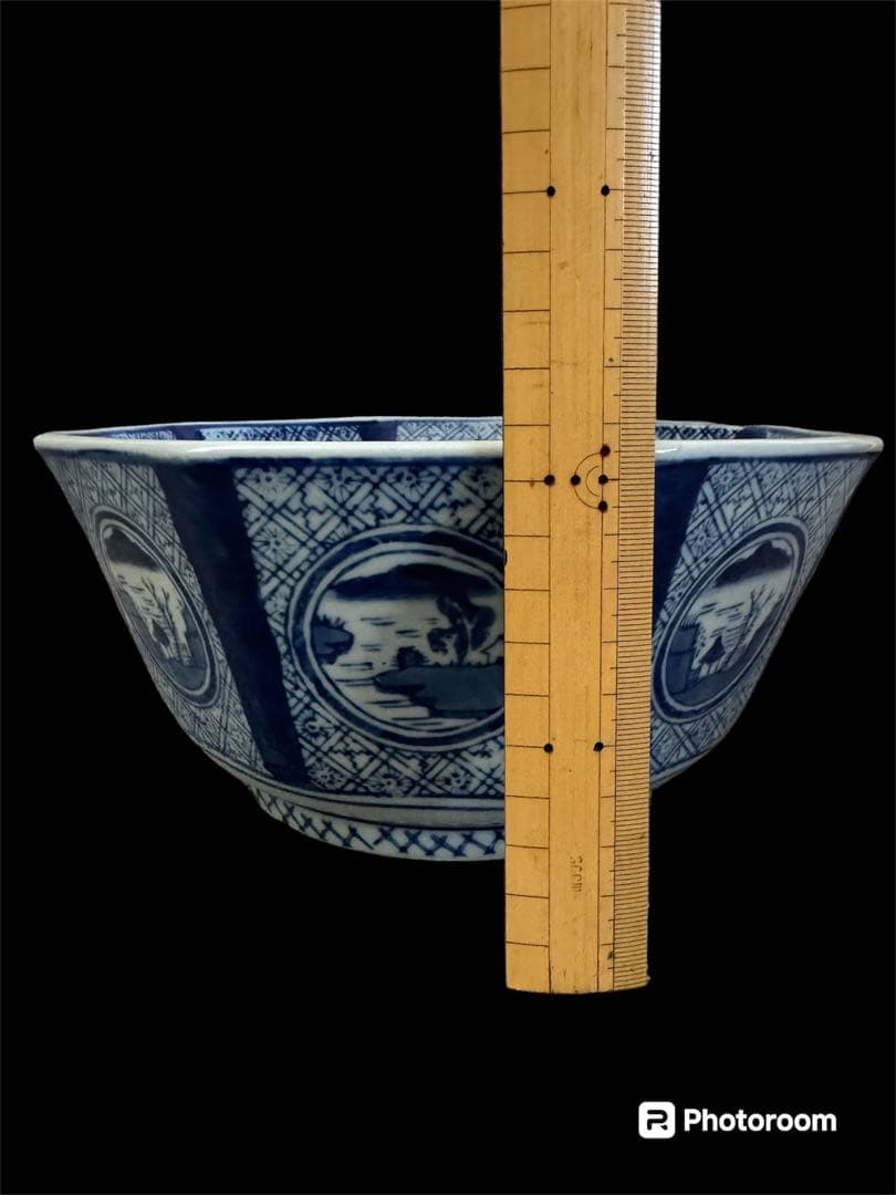 八角窓絵鉢 骨董伊万里