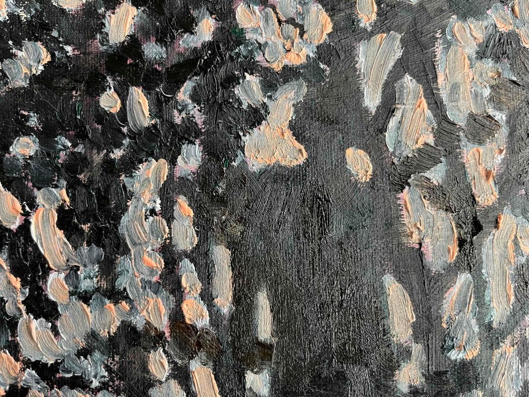 32×41㎝「朝の堤防とあかちゃん。」油彩・原画・F6