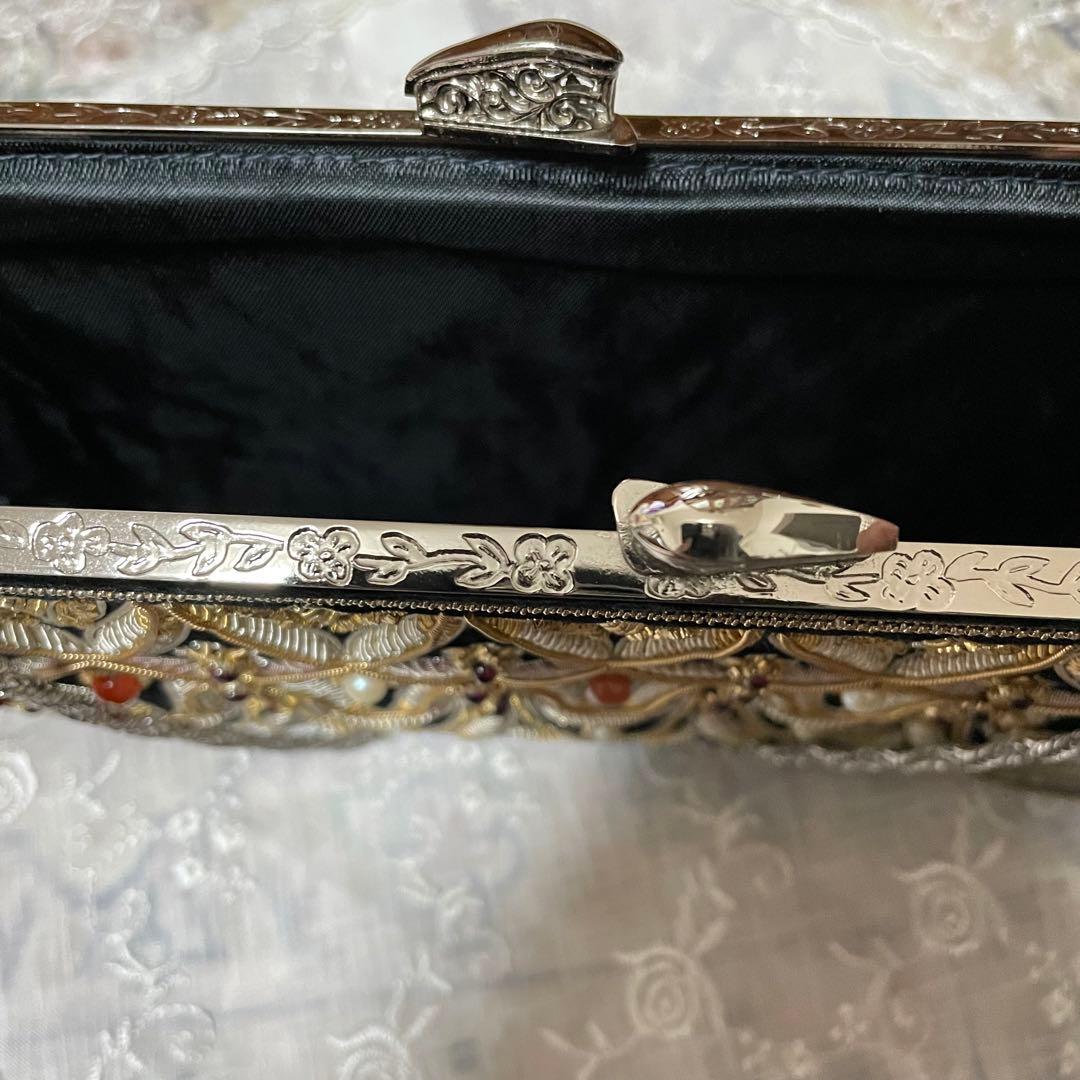 未使用　皇室御用達　Lumy はしもと 天然石　ビーズバッグ パーティー