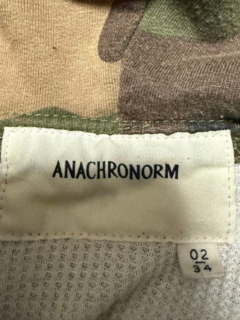 ANACHRONORM HARD DAMAGED CAMO ジップパーカー
