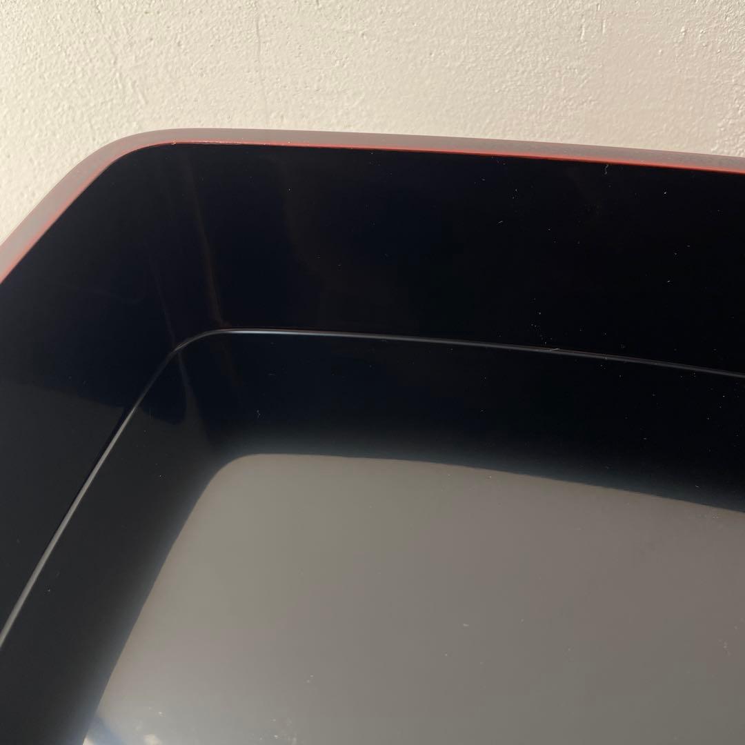 溜塗 木製 漆器 重箱 3段 19.5cm 黒　無地　胴張り