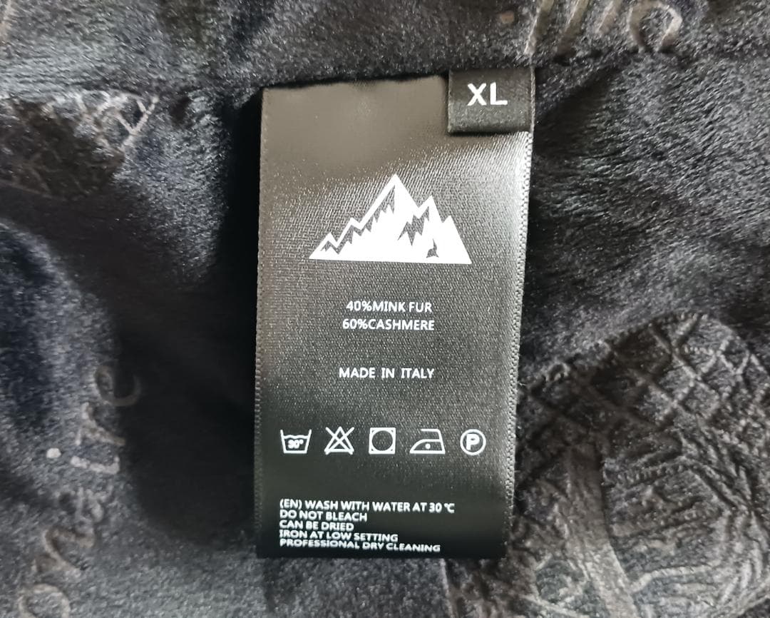 イタリア製 ミンク ＆ カシミヤ混 ファーコート 毛皮 厚手 防寒 日本サイズL